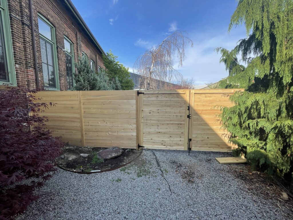 Wood fence installation